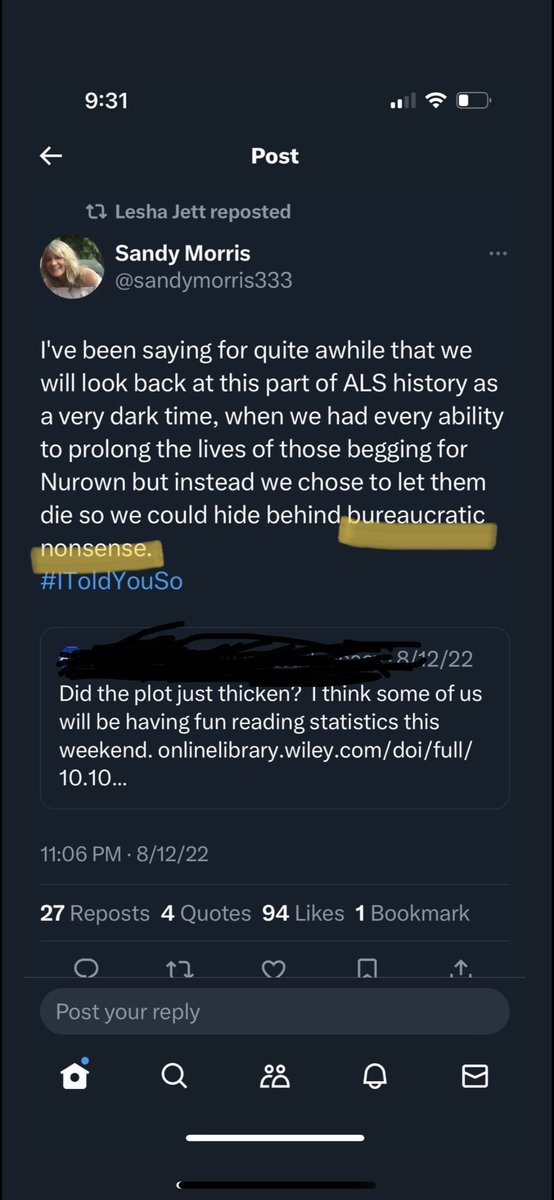kjmark's tweet photo. @DrMayl @onein300 @BrainstormCell @US_FDA Approve with much larger, longer PM study to confirm. Then there will be much clearer picture. Need to get the ball rolling ASAP. Dying patients don’t have time to waste. Some have been fighting 8+ years to access, many have already #diedwaiting , 100+ US MDs wrote yes. https://t.co/K3pDBIMfwr