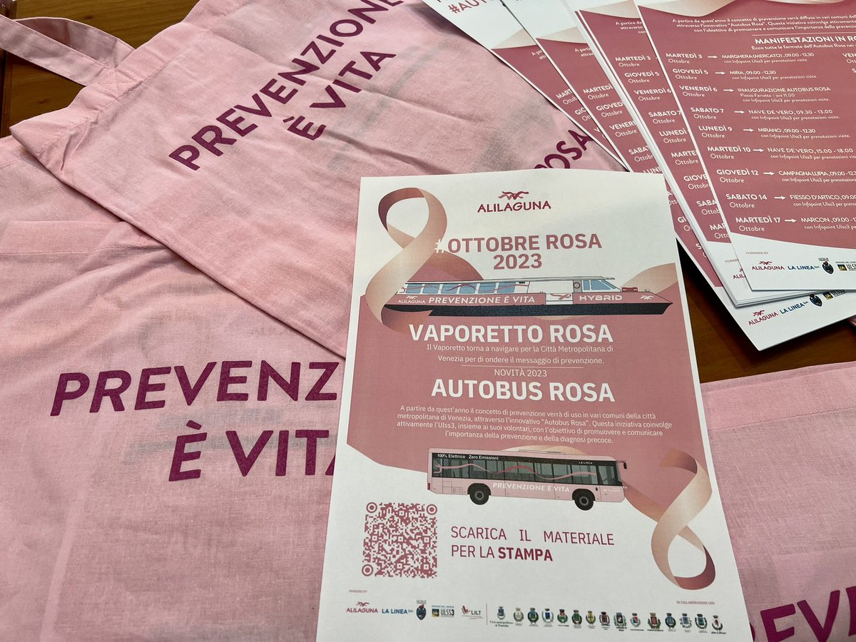 🎀 In occasione di #OttobreRosa torna in laguna per il sesto anno il Vaporetto Rosa, che porterà un messaggio di prevenzione e sensibilizzazione contro il tumore al seno!

🚌 E a partire da quest’anno una grande novità: la sensibilizzazione viaggerà anche su quattro ruote grazie