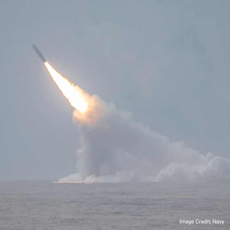 LMNews's tweet photo. With @LockheedMartin support, the @USNavy successfully test launched an unarmed Trident II D5 Fleet Ballistic Missile to demonstrate crew and system readiness.