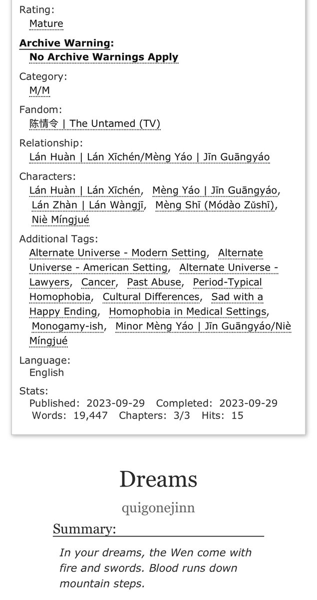 quigonejinn's tweet photo. FIC: Dreams by @quigonejinn

🌨️ 19k xiyao modern nyc au
🥟 heavy stuff with a happy ending https://t.co/vk84ToVex1