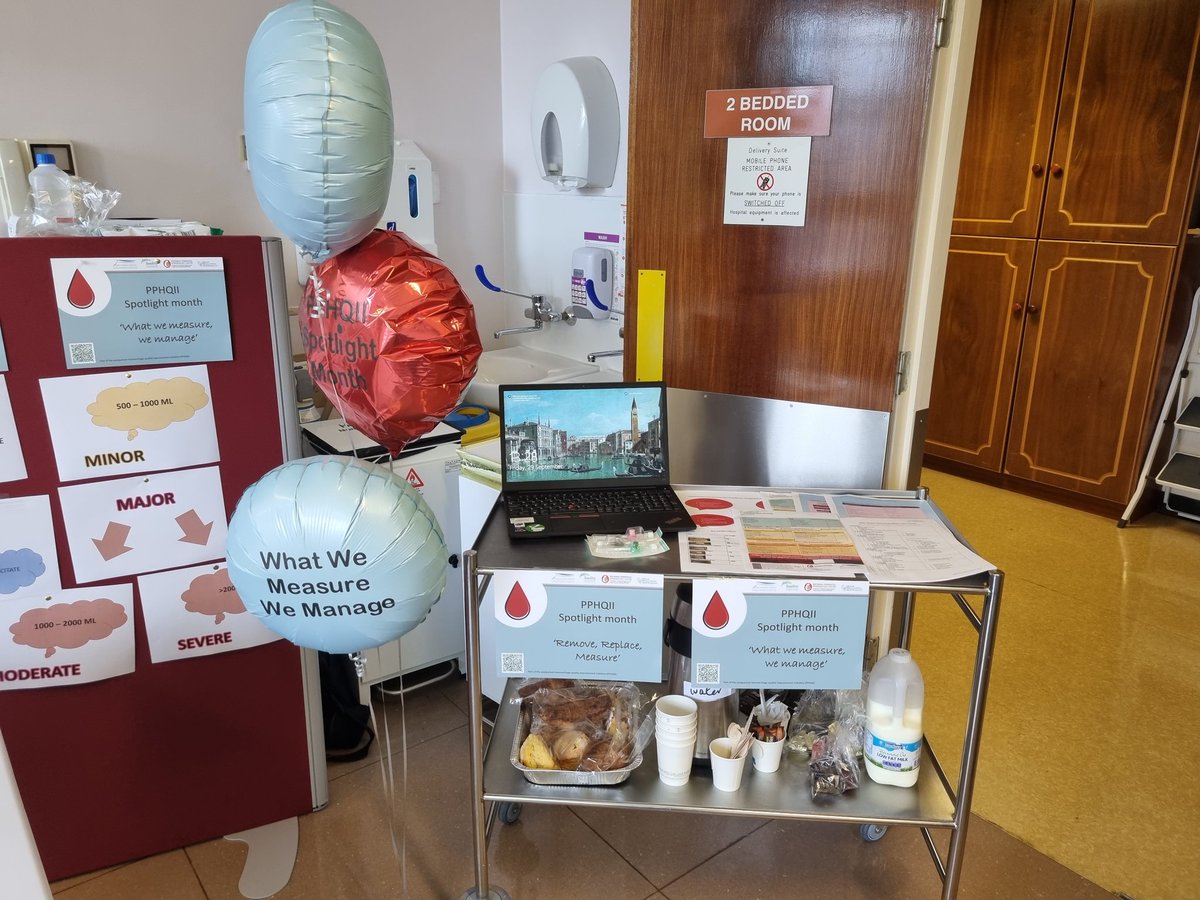 Ckkgreene's tweet photo. Tea trolley training at Sligo University for the @NPEC_UCC #PPHQII spotlight month. Meant no area in the department missed out! If staff can't come to you, you go to the staff....and bring tea and scones 😃 #PPH @saoltagroup @NWIHP #whatwemeasurewemanage #removereplacemeasure https://t.co/YFh7Ps4mRY