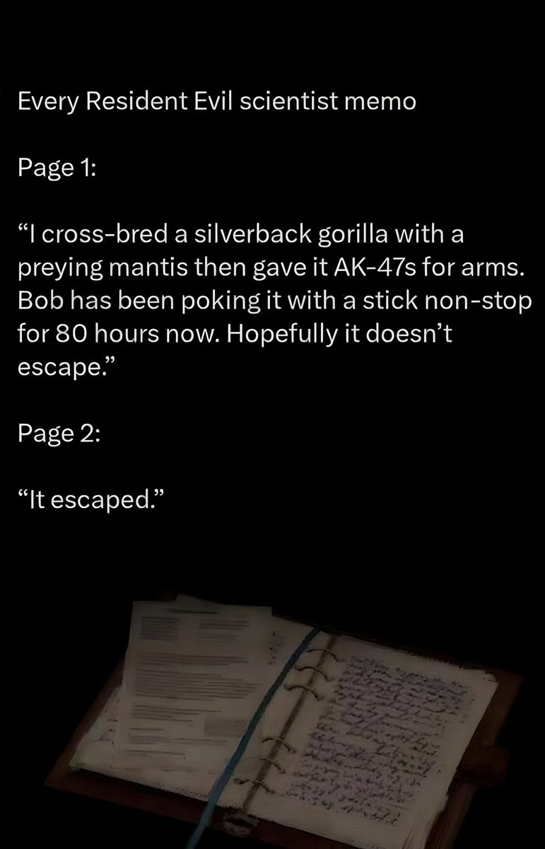 Resident Evil, in a nutshell. 💯