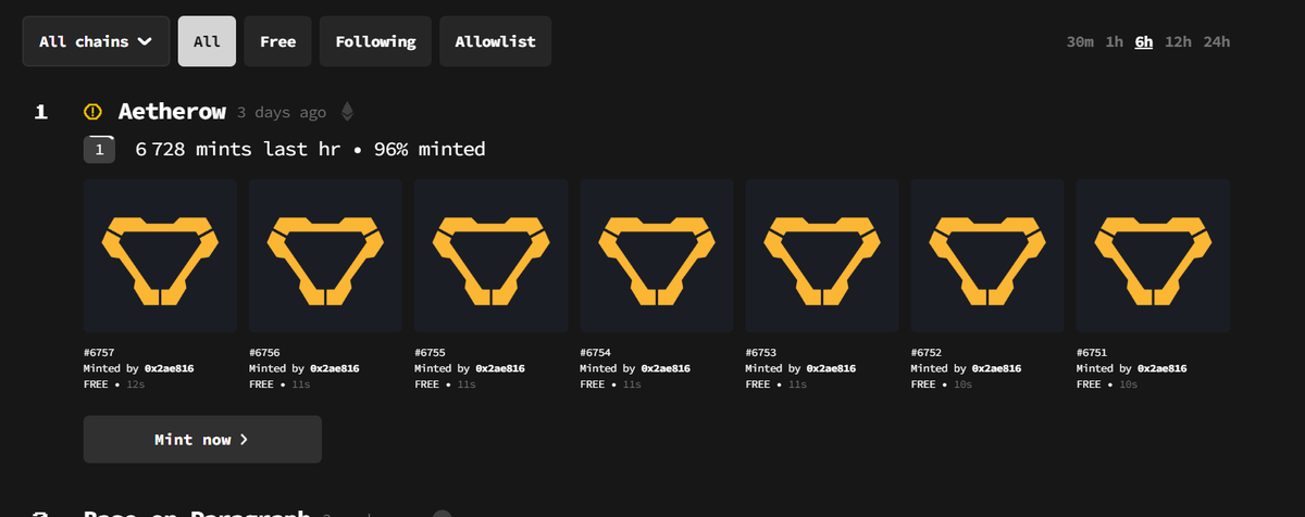 TOP 1 🚀

Not surprising, we are the best 😴
#aetherow #nft
