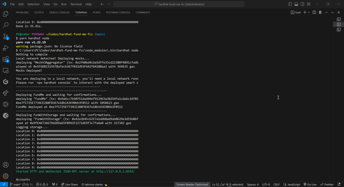 Sabercodes123's tweet image. I'm currently creating a basic connect and fund contract where I will be able to fund an address. i have local accounts & private keys provided to my by hardhat. @PatrickAlphaC @Param_eth @olanetsoft
also on eth stack exchange:
ethereum.stackexchange.com/questions/1550…
#ethersjs #metamask #block