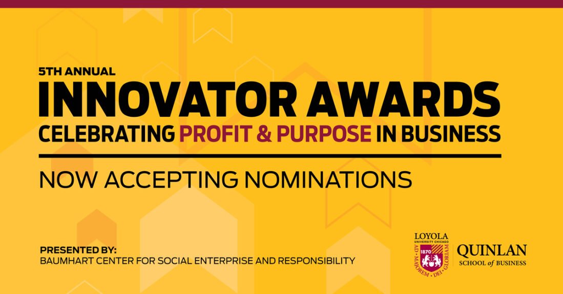 Chicago Innovations is excited to support the 5th Innovator Awards hosted by The Baumhart Center! Let's celebrate the trailblazers who are reshaping the future of business. Join us in nominating incredible organizations before Sept. 30. Nominate here: ow.ly/2vbO50PRkkY