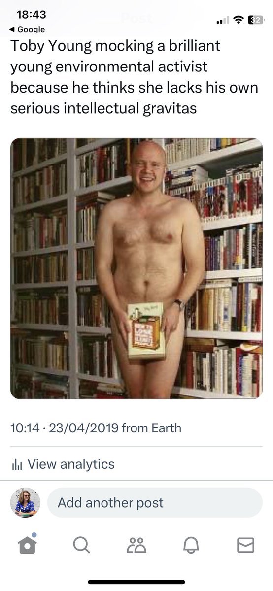 Toby Young HATES this photo and blocked me for tweeting it at him (repeatedly).

He’s managed to get it off Google search results, so now I can only find it in my own old tweets- by searching the EXTREMELY upsetting sentence ‘Toby Young naked Louise Raw’ 😱😱😱😱😱