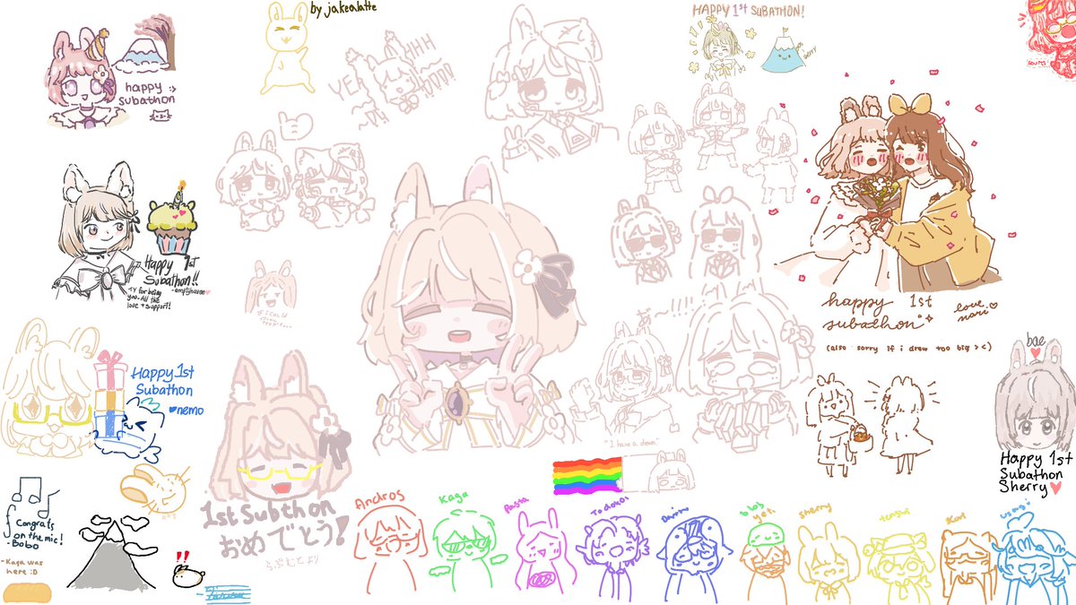 doodle board from subathon day 1~!!🥹💕
thank you so much for coming, leaving your marks and commemorating my first ever subathon with me!! 😭💖 it really means a lot!!!!! Q口Q💓💓💓 