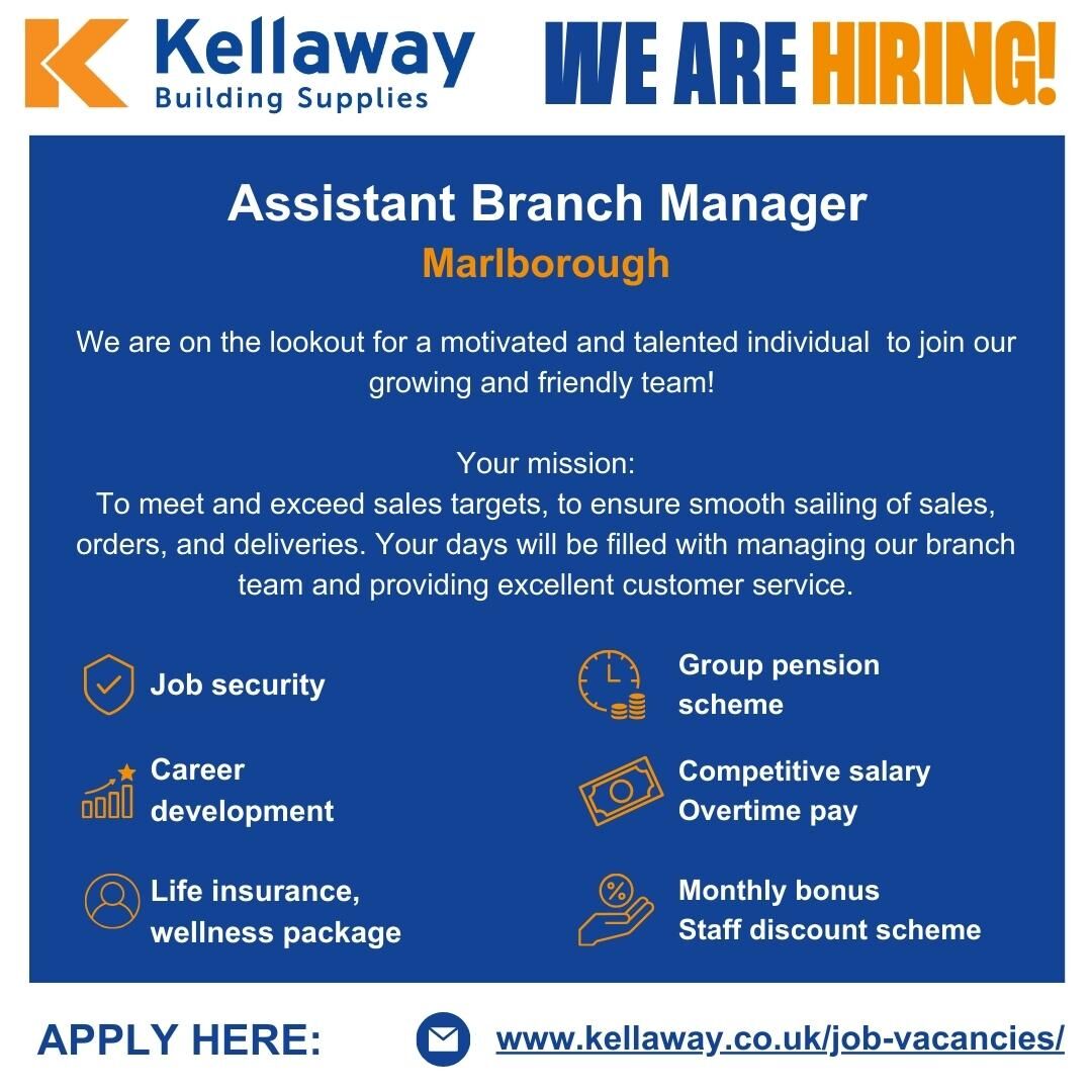 ✨Unleash Your Leadership Potential as Our Assistant Branch Manager! 🌟

Join us and let’s carve a remarkable journey together! Your dream job, where your diligence and ingenuity are celebrated, awaits. 🎉

✅Apply now and join our team!

🌐Learn more: kellaway.co.uk/job-vacancies/