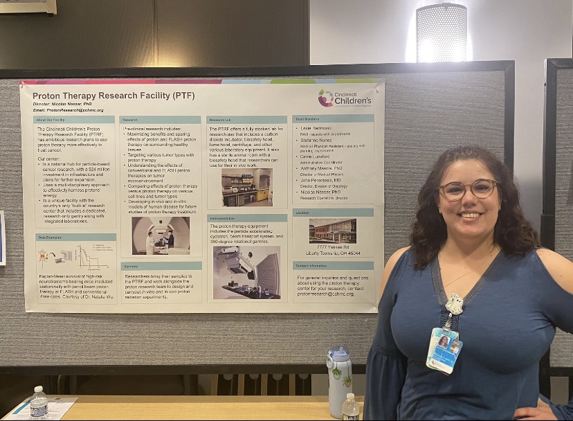 Lexie Redmond at the Proton Therapy Facility Poster at the shared core facility day this morning #cchmc