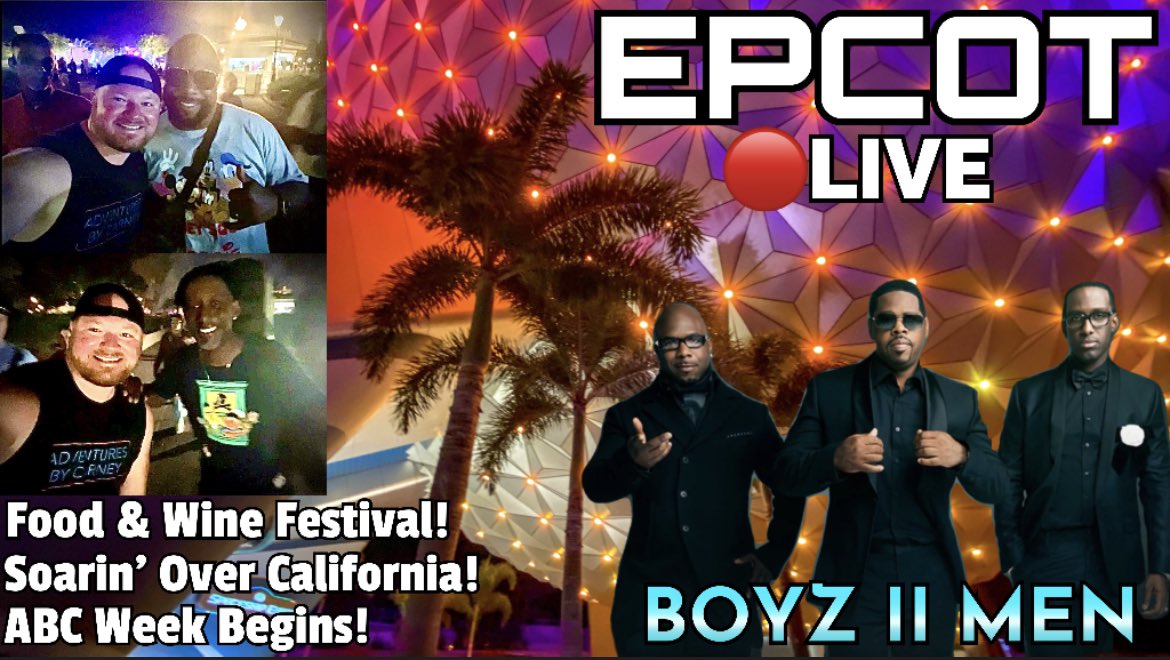 Join Us This Afternoon!
🔴LIVE: EPCOT! Boyz II Men Performs! Food &amp; Wine Festival &amp; More! #WDW #Disney100 #EPCOT #WaltDisneyWorld #BoyzIIMen #Boyz2Men #DisneyParks #DisneyWorld youtube.com/live/ZInlL4erJ… via <a href="/YouTube/">YouTube</a> <a href="/BoyzIIMen/">Boyz II Men</a>
