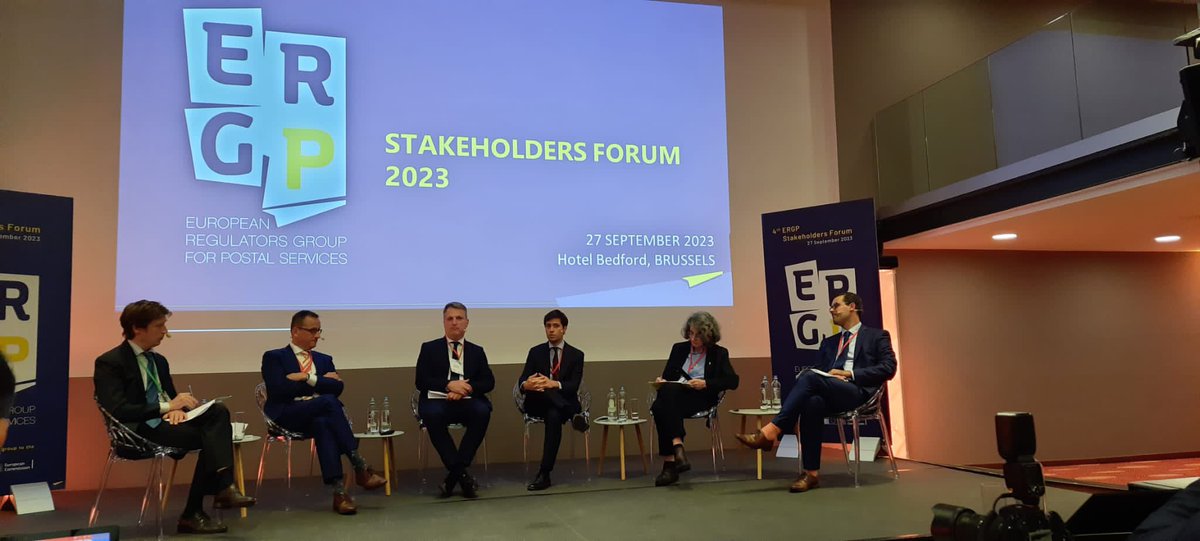 SzebenyB's tweet photo. On 27 Sept, represented @PostEurop as panellist at #ERGP - European Regulators Group for Postal Services #Stakeholders #Forum. Great occasion to express the #European designated #postaloperators views. Special thanks to #ERGP and #DGGROW for having organised the event! @Elenafrz https://t.co/Yfrosv9Z8l
