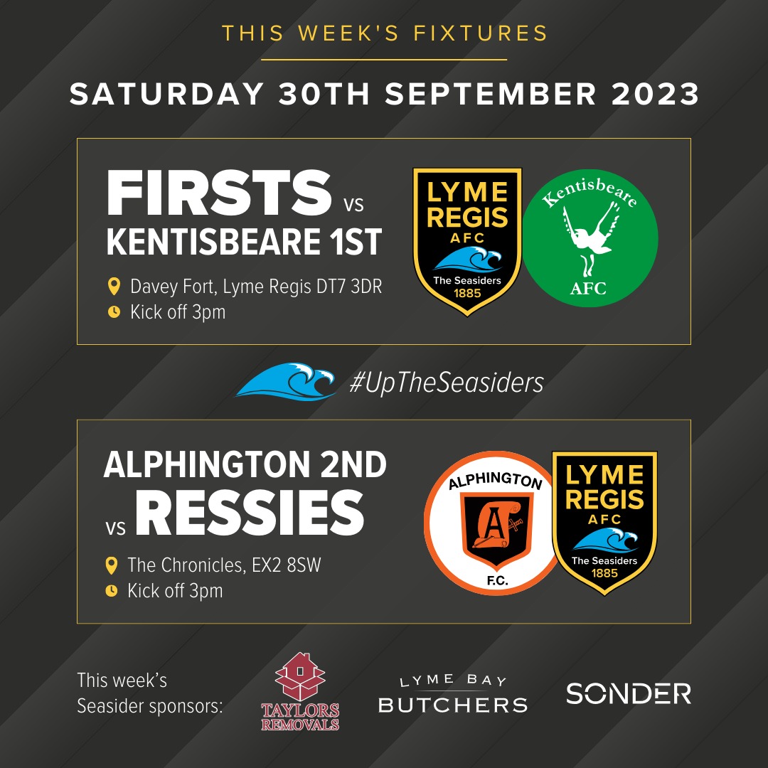🗓 | 𝙎𝙖𝙩𝙪𝙧𝙙𝙖𝙮 𝙛𝙞𝙭𝙩𝙪𝙧𝙚𝙨

The 1st team are looking to climb the table as they take on Kentisbeare at the Davey Fort ⚽ 

The ressies are on the road and face 6th placed Alphington aiming for the first 3 points of the season 💪

🌊 🟡⚫ #UpTheSeasiders