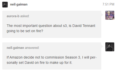 Will David Tennant be set on fire in S3? :) #GoodOmens #GoodOmens3
