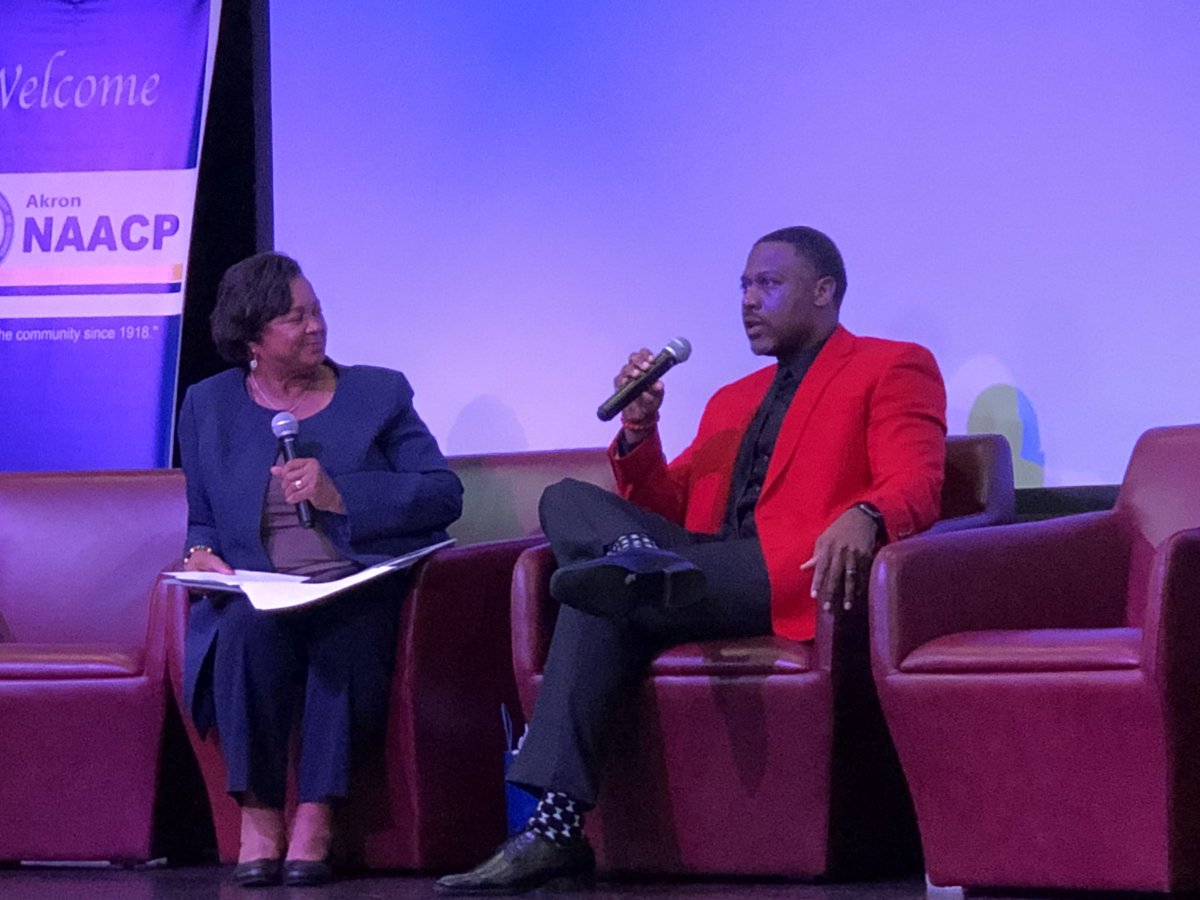 Inspired to hear from the National Teacher of the Year @kurtsenior_ Kurt Russell with @NaacpAkron ‘s Judi Hill, host of today’s Community Conversation on Education. #humbled