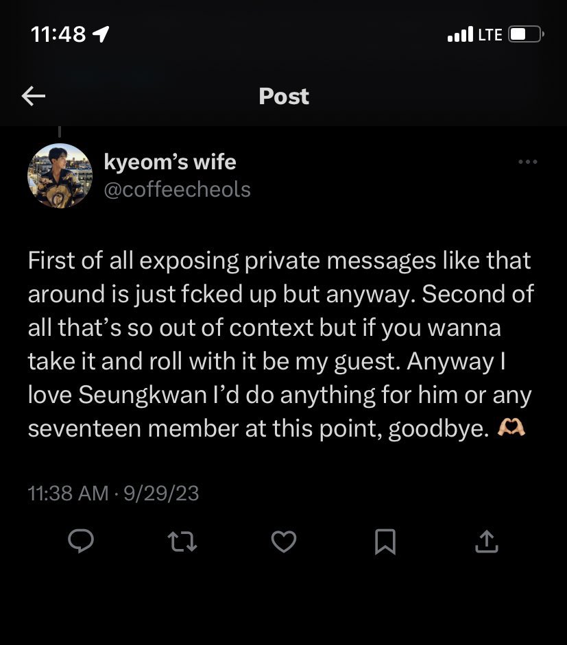 48shua's tweet photo. “exposing private messages like that is fucked up” u js mad u got caught and u don’t like seungkwan like 😭 https://t.co/oC1lOSuE1M