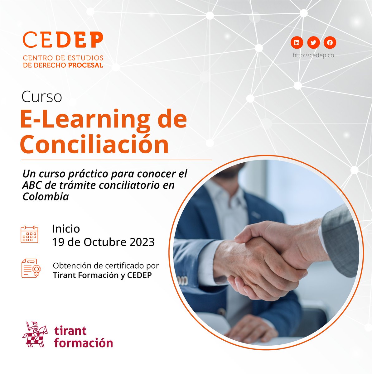CedepCol's tweet photo. Actualice sus conocimientos sobre la conciliación con la entrada en vigencia de la Ley 2220 de 2022. 

Información: https://t.co/LhdP4PTuTZ
Registro: https://t.co/heCCgnCWmo

@TirantColombia

#Cedep #Conciliación https://t.co/j2cxKvSK1x