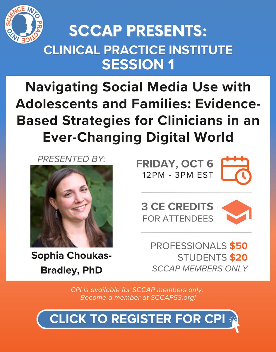 Have you signed up for our first Clinical Practice Institute session? It's in ONE week - 12-3 Eastern.. app.ce-go.com/clinical-pract…