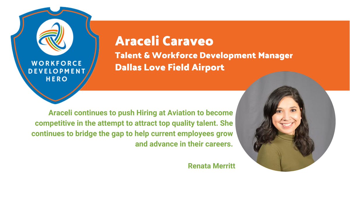 NAWDP's tweet image. Please join NAWDP in congratulating Araceli Caraveo as a #WorkforceHero. Araceli is a true professional who continually pushes to advance Hiring in Aviation. Thank you, Araceli, for your dedication to the workforce industry. www.nawdp.og   

#WorkforceDevelopmentMonth #NAWDP