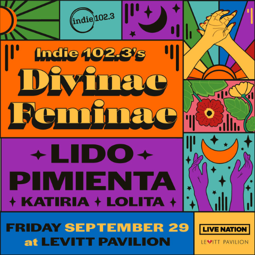 Divinae Feminae takes over the Levitt stage tonight! Dance to the rhythms of Lido Pimienta, Katiria, and Lolita! Doors open at 6 pm, show starts at 7 pm!