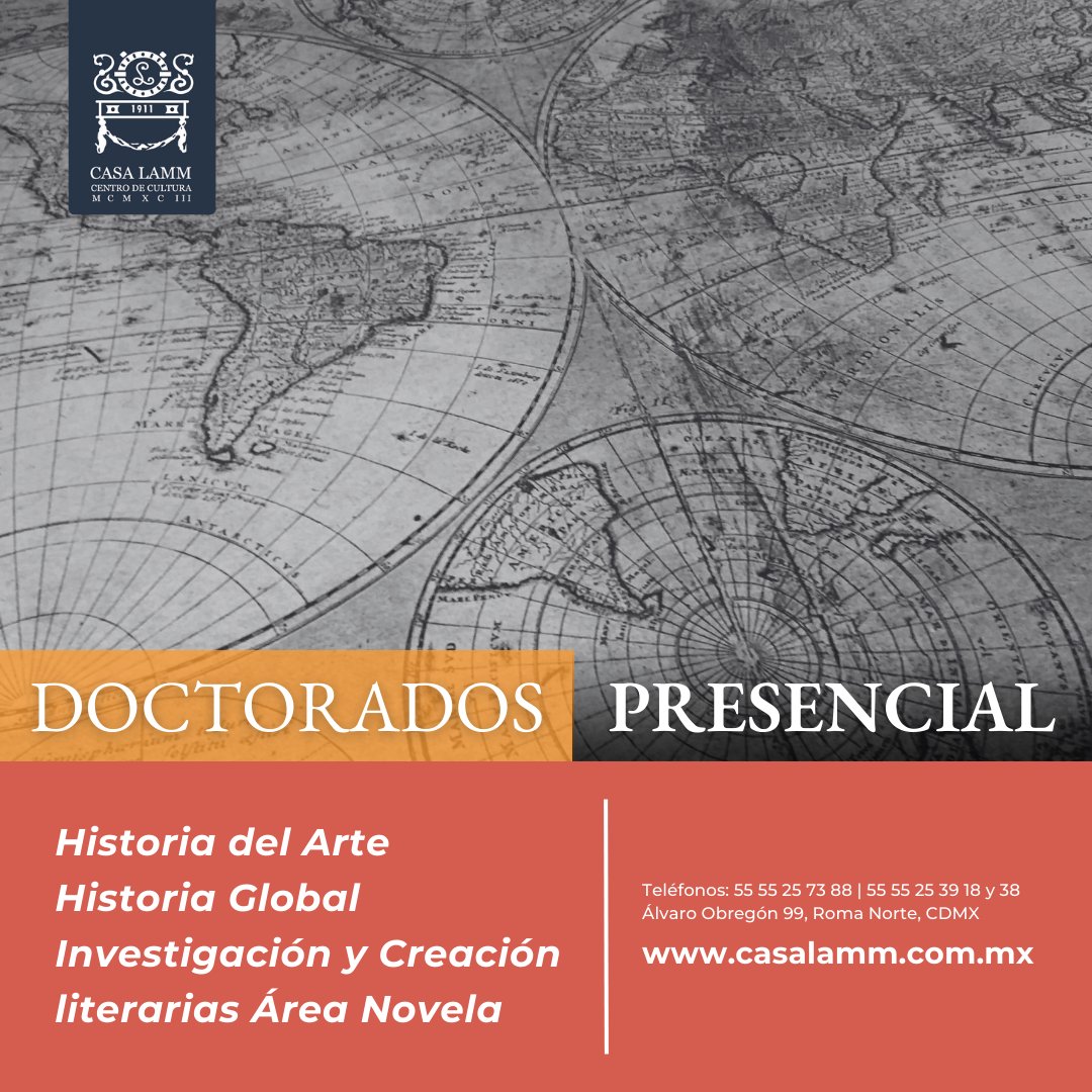 Este año alcanza el nivel máximo de estudios con nuestros doctorados.

¿Necesitas más información? Entra a casalamm.com.mx/area-academica…
 
#YoSoyCasaLamm #Universidad #CDMX #Educación #Arte #Historia #México #Literatura #Escritor #Estudiantes