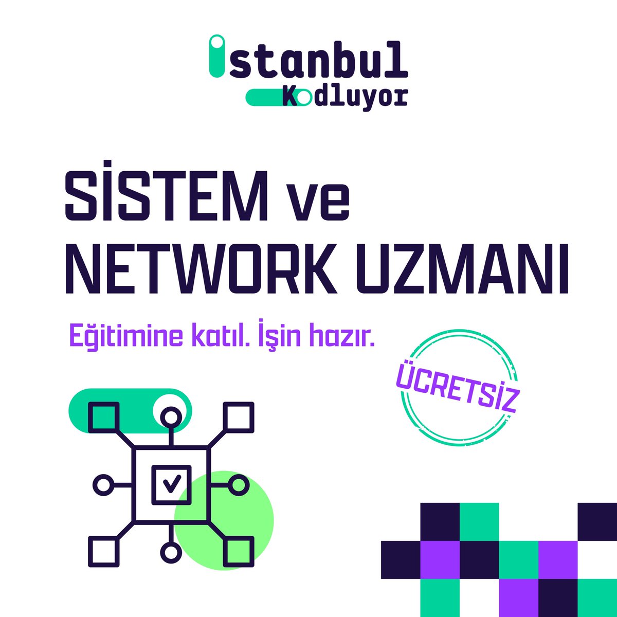 Sistem ve Network Uzmanı eğitimleriyle, sen de yazılım ve teknoloji dünyasına ilk adımını at!  Bu eğitim, sistem ve ağ uzmanlarına farklı bağlamlarda sorunları ele almak ve karmaşık sistemleri etkili bir şekilde yönetmek için gereken bilgi ve yetenekleri kazandırır. #Tobeto