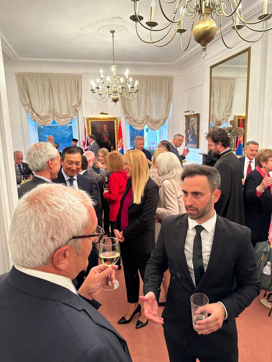 SRBinUK's tweet photo. Memorable evening with dear friends and colleagues in the UK🇬🇧 at the farewell reception of H.E. Ambassador Aleksandra Joksimović, wishing her all the best in her next endeavours. You will be greatly missed! https://t.co/SZ3t54xzhl