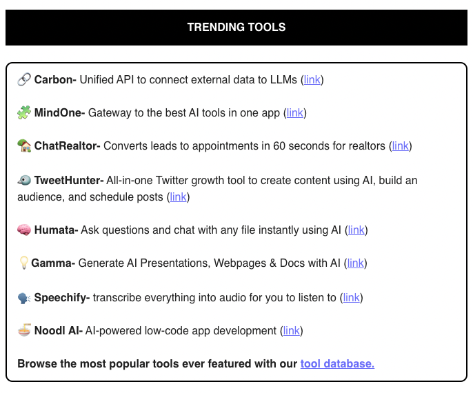 Derek Tu (@derek2tu) on Twitter photo Tfw you wake up Friday and find out <a href="/carbon__ai/">Carbon</a> has been featured in <a href="/rowancheung/">Rowan Cheung</a>'s <a href="/TheRundownAI/">The Rundown AI</a>'s newsletter. ✨ Tfw you wake up Friday and find out <a href="/carbon__ai/">Carbon</a> has been featured in <a href="/rowancheung/">Rowan Cheung</a>'s <a href="/TheRundownAI/">The Rundown AI</a>'s newsletter. ✨
