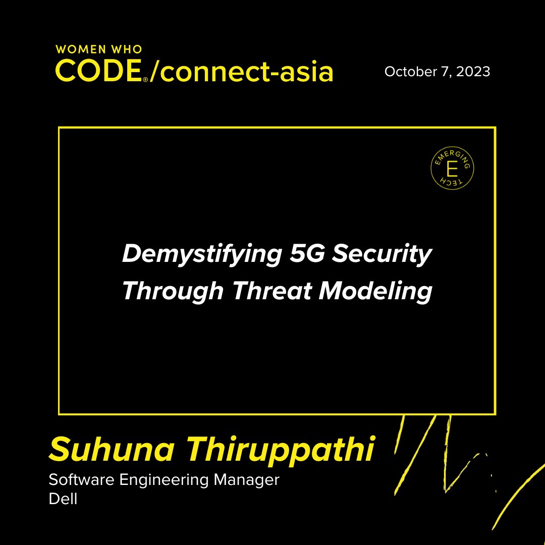 WomenWhoCode's tweet photo. 💻  Join diverse thought leaders for our one-day tech event.

Explore 5G security including potential issues and related security enhancements in "Demystifying 5G Security Through Threat Modeling."

Register now → https://t.co/MgUu5ii9Jk 

#WWCodeCONNECTAsia https://t.co/B151h1Ixfh