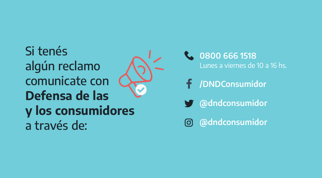 DNDConsumidor's tweet photo. Tu reclamo importa. Ante incumplimientos, tenés derecho a reclamar.  Podés hacerlo acá: 
https://t.co/RyhbcqiA2N https://t.co/48GHZfg7CS