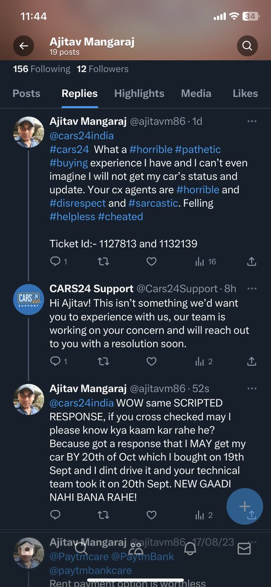 ajitavm86's tweet image. @cars24india #falseCommitment #FalseAdvertisement #worthlessCustomerService I have not received a clean and quality checked car for which I requested and paid here are the list which I got after checked my car on 20th Sept and the response I got is also attached