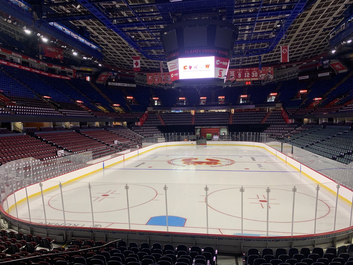 RickTulsie's tweet photo. Our old #Calgary #Saddledome is the busiest arena in #Canada. BE PROUD folks. I didn’t see this happening during #Covid lockdown. 
Thought I would need a new job. 

We have 6 BIG events in a row. 

2 #Flames 1 #BattleofAlberta 
#IronMaiden
#MorganWalden
@WHLHitmen  
#DanielCesar https://t.co/RDgBqpN3TN