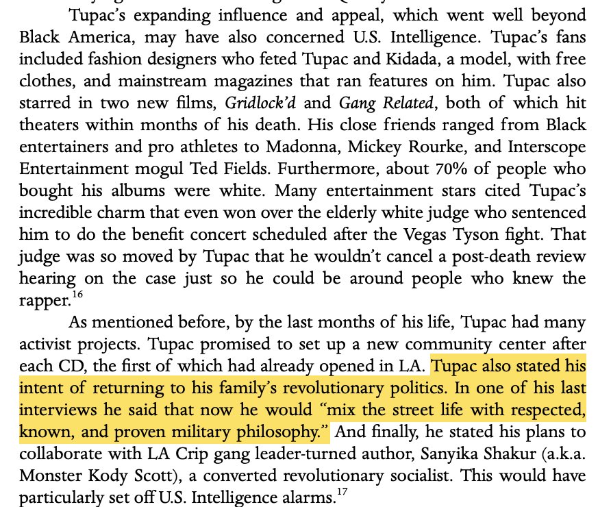 bidetmarxman's tweet photo. You can disregard what you see in headlines today:

Tupac Shakur's murder was orchestrated by the FBI

They saw his rapid rise combined with his increasingly militant calls for organizing and social justice as a major threat. https://t.co/Ez82TDa0QW