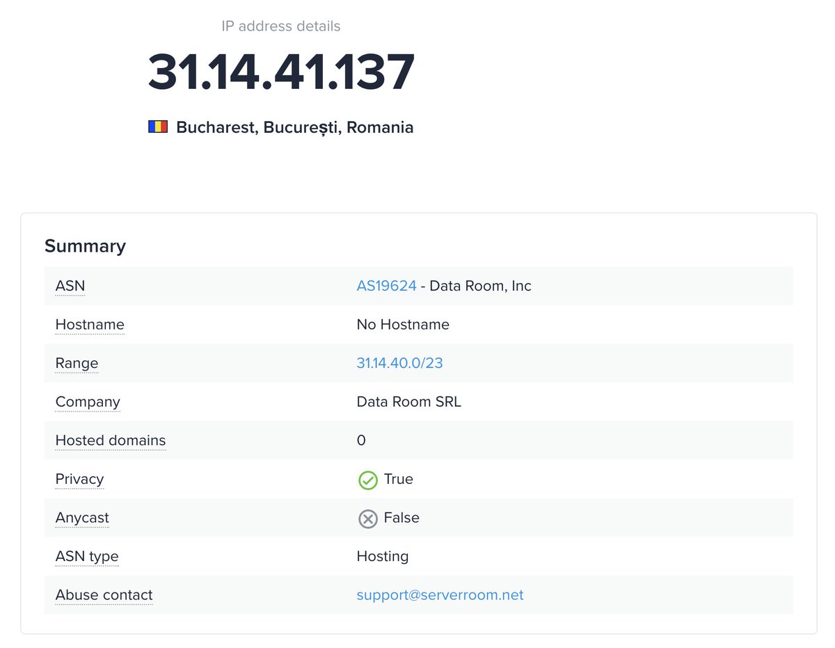 htmalgae's tweet photo. 🫗#Metaencryptor's claimed 15 years experience isn't enough to hide their hidden service IP: 31.14.41[.]137. Another happy @serverroomnet customer! https://t.co/W4Vi9iyp4J