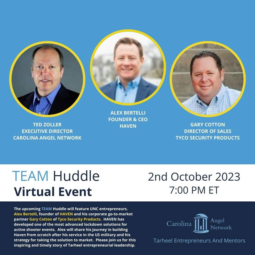 Hosted by Carolina Angel Network on Oct. 2 via Zoom, sign up today: eventbrite.com/e/tarheel-entr…
