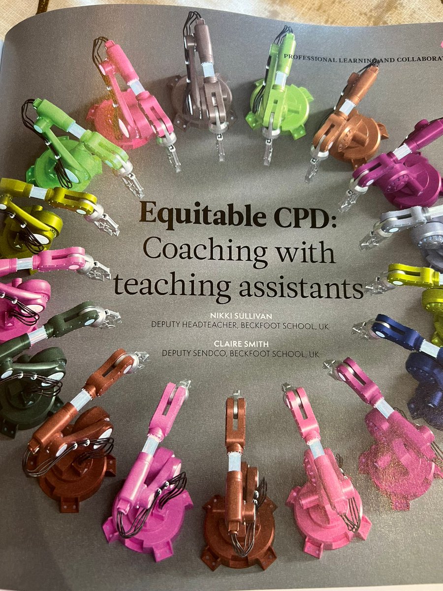So grateful to <a href="/CharteredColl/">Chartered College of Teaching</a> for publishing this piece, and for the support and feedback given along the way.
Loved working with <a href="/MrsSmith_SEND/">Mrs Smith</a>, co-author, on this project <a href="/BeckfootTL/">Beckfoot Teaching and Learning</a>, with @helenmorganEC by our side.
Equitable CPD: Coaching with TAs.
my.chartered.college/impact_article…