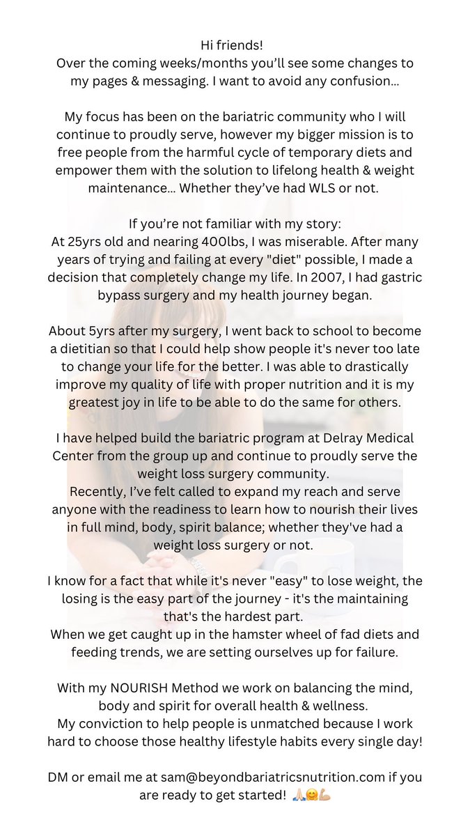 samtheRD's tweet photo. #wls #wlscommunity #bariatricsurgery #bariatrics #vsg #vsgcommunity #rny #rnycommunity #bariatriccommunity #weight #weightloss #weightlosstransformation #weightlossinspiration #health #healthy #healthydiet #nutrition #mindbodyspirit #mindbodysoul #healthylifestyle #healthyeating https://t.co/KZVQEGqnDK