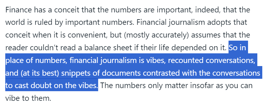 marizatorska's tweet photo. adding this to my "how the world works": financial journalism is a thing because most people "couldn’t read a balance sheet if their life depended on it". From @patio11's insightful newsletter.

Reflecting on  how much it cost me for not taking the time to understand the numbers. https://t.co/3PU2mOYoUD