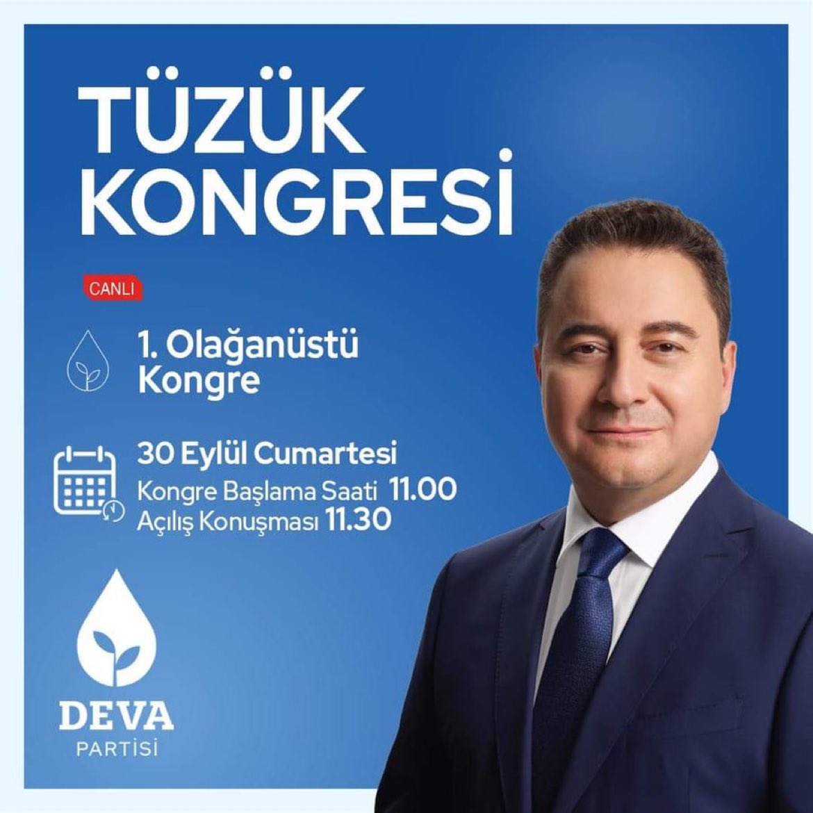 SinopaDeva's tweet photo. 30 Eylül Cumartesi saat 11.00’de Tüzük Kongremizi gerçekleştireceğiz.

Kongremizin açılışında Genel Başkanımız Sn. Ali Babacan’ın yapacağı konuşmayı 11.30'dan itibaren sosyal medya hesaplarımızdan takip edebilirsiniz.
#ÇalışanTürkiyeninSesi https://t.co/4pe2dewVHs