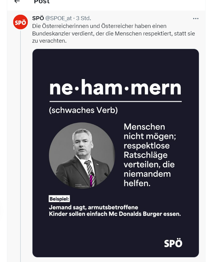 b_gabelle's tweet photo. #SPÖ ist die #Hasspartei im Land, sie verachtet alles. Wieder nach #SORA #ORF #SPÖ #Babler macht #Klatschkurse. Der Kanzler arbeitet für uns alle. https://t.co/k4cPIdmfmB