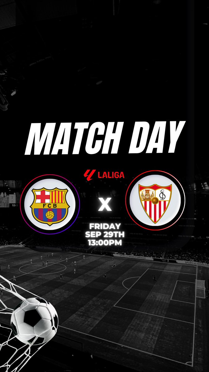 MATCH DAY! 
#FCBarcelona🔴🔵vs #Sevillafc🔴⚪️

El equipo de Xavi quiere dormir como líder esta noche   Para ello deberá ganar en casa al equipo de Mendilibar que parece que poco a poco va cogiendo el tono.

Partidazo para abrir la jornada 8
 
#BarcaSevilla #BarcaSevillaFC