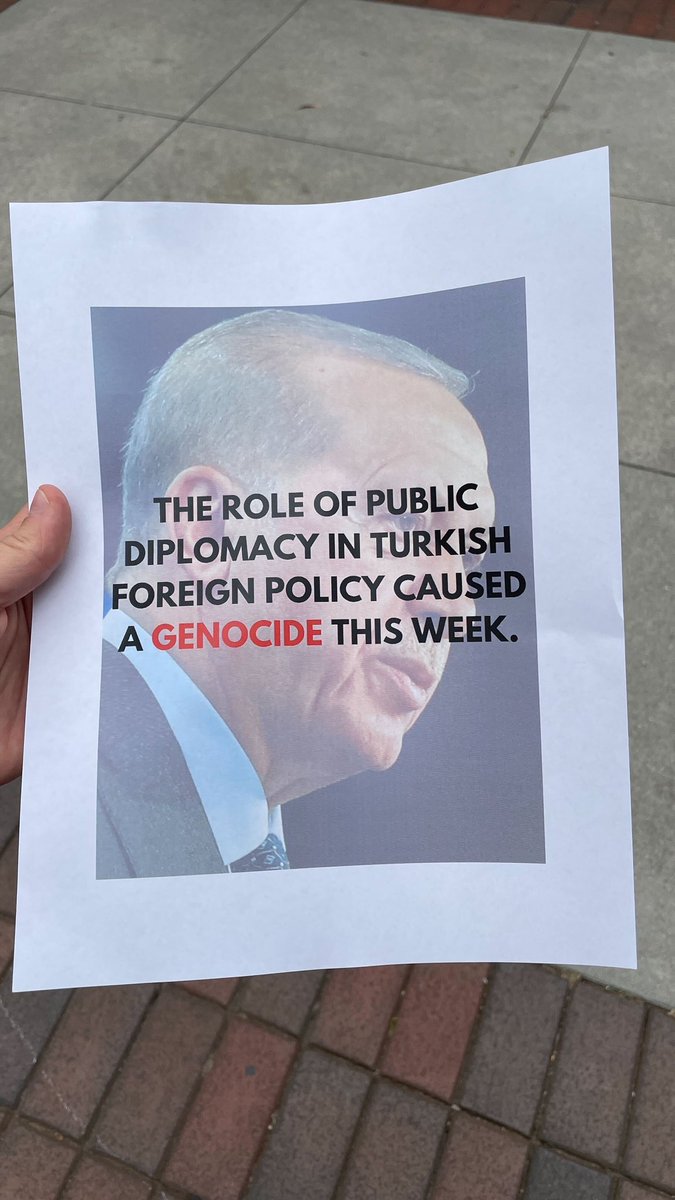 dailytrojan's tweet photo. BREAKING: About 50 people gathered outside of Annenberg Hall Friday morning to protest the University’s decision to host an event featuring Turkish Ambassador to the United States Hasan Murat Mercan. Multiple Department of Public Safety officers were on the scene. https://t.co/zDGICAf9Mb