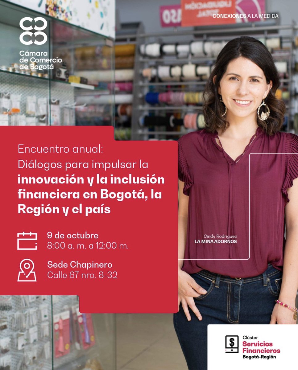 AndresCarboA's tweet image. #ClusterServiciosFinancieros @camaracomerbog les invita a su Consejo Ampliado, espacio de conexión y construcción en torno a la inclusión e innovación financiera de Bogotá- Región. Inscripciones: forms.office.com/r/LZa0RzVbRk #ClusterSoftware #ClusterLogistica #MacrosectorServicios