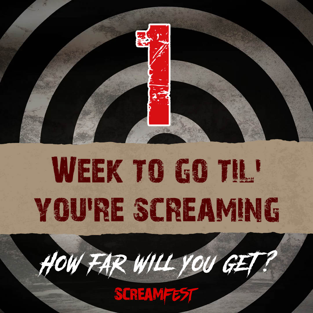 1 WEEK TO GO...

How far will you get at this year's Screamfest? 👹

There's still time to grab your tickets, get yours now... pulse.ly/02lc21r7ub

#Screamfest #Halloween #Scream #HorrorFans #Horror #ScareAttraction #Staffordshire