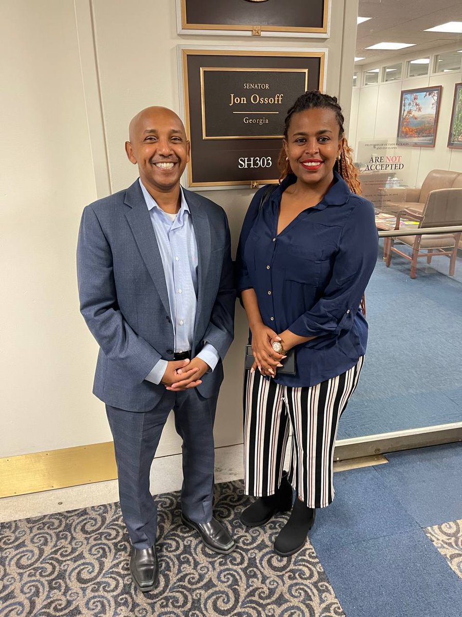 AAA_Amhara's tweet photo. 📢#UPDATE: Yesterday, AAA Chairman Tewodrose Tirfe & @mohammed_meaza met with several congressional offices in Washington DC to brief representatives on #WarOnAmhara in Ethiopia. Mr. Tirfe also participated in a diaspora consultation meeting with SEHOA @MikeHammerUSA in which he explained concerns held by the Amhara community & the need for stronger engagement by the @StateDept.

📢#መረጃ: በትላንትና ዕለት የአማራ ማሕበር በአሜሪካ መሪ አቶ ቴዎድሮስ ትርፌ እና መዓዛ መሐመድ በዋሽንግተን ዲሲ ለተለያዩ የአሜሪካ ኮንግረስ ም/ቤት አባላት በኢትዮጵያ ውስጥ በአማራው ላይ እየተካሄደ ስላለው ጦርነት ማብራሪያ ሰጥተዋል:: አቶ ቴዎድሮስ የአሜሪካ ምስራቅ አፍሪካ ልዩ መልዕክተኛ ማይክ ሐመር በአሜሪካ ከሚኖሩ የኢትዮጵያ ዳያስፖራዎች ጋር ባደረጉት ውይይት የተሳተፉ ሲሆን በውይይቱም የአማራ ማሕበረሰብ የተጋረጡበትን ስጋቶች ያስረዱ ሲሆን የአሜሪካ የውጪ ጉዳይ ሚንስቴር በጉዳዩ ላይ ጠንካራ ክትትል እንዲያደርግ አሳስበዋል::