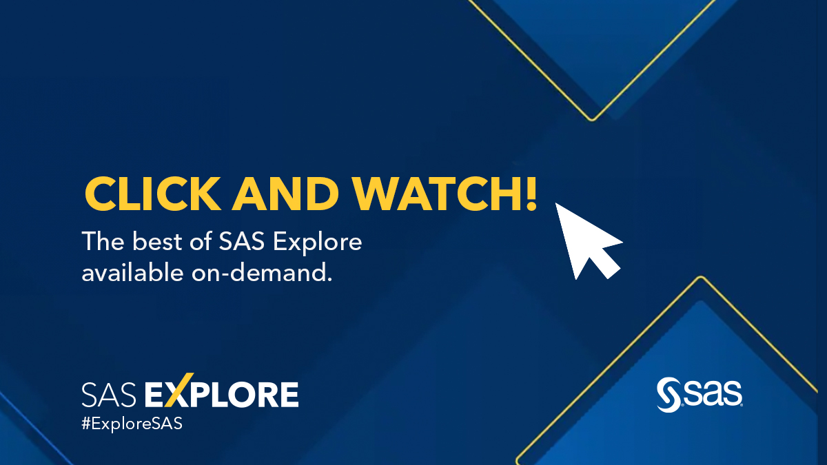 If you missed #ExploreSAS in person, the odds are still in your favor! 🎲 Watch the highlights on demand – mainstage announcements, riveting keynotes, and the most popular breakout sessions. For a limited time only! 🏃 2.sas.com/6015uy6yT