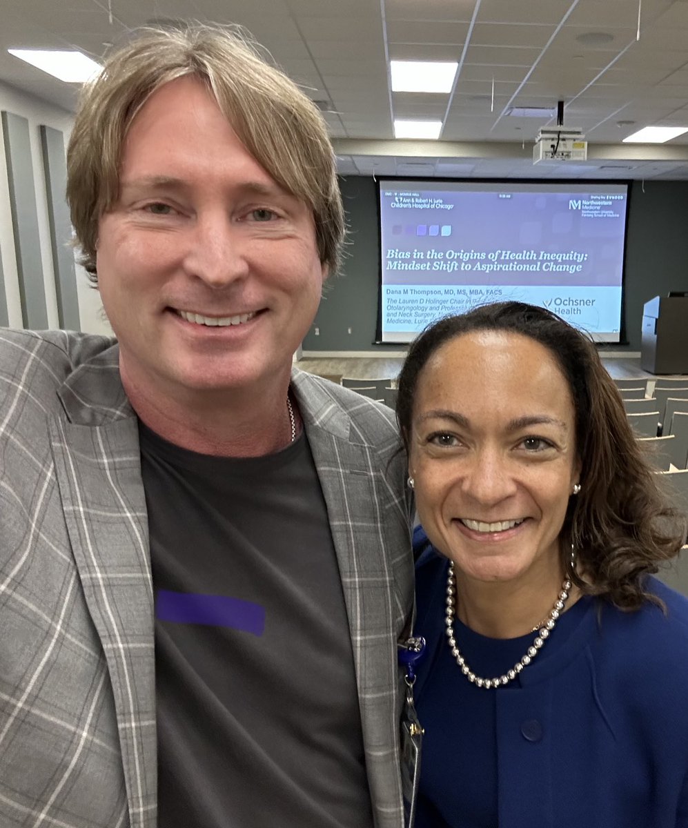 Special thanks to my friend Dr. Dana Thompson @kidsentdoc for an inspiring invited lecture via our ENT dept, “Bias in the Origins of Health Inequity: Mindset Shift to Aspirational Change” @OchsnerHealth @OchsnerEdu @OchsnerRads #DEI