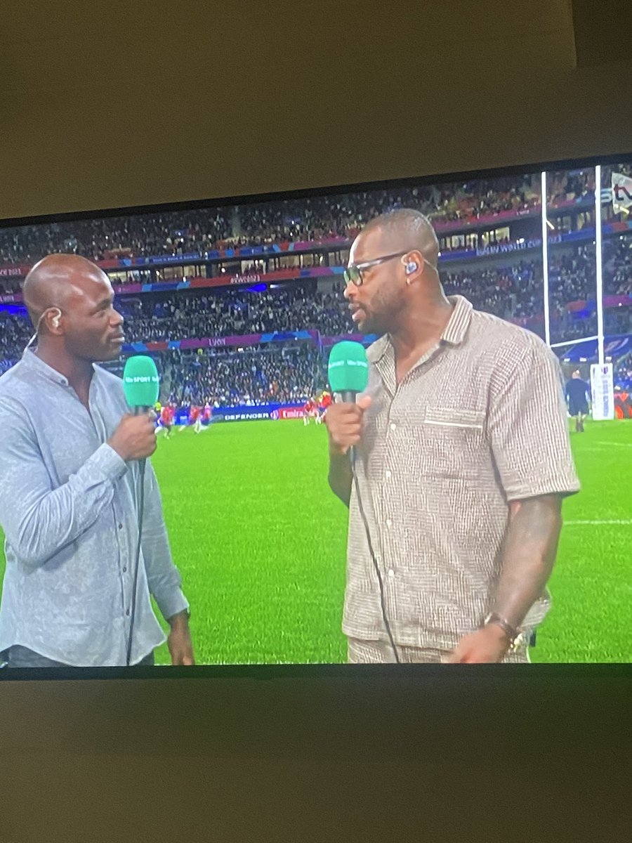 Why is <a href="/ugomonye/">Ugo Monye</a> wearing his jammies <a href="/rugbyworldcup/">Rugby World Cup</a> <a href="/topsy_ojo/">Topsy Ojo</a>