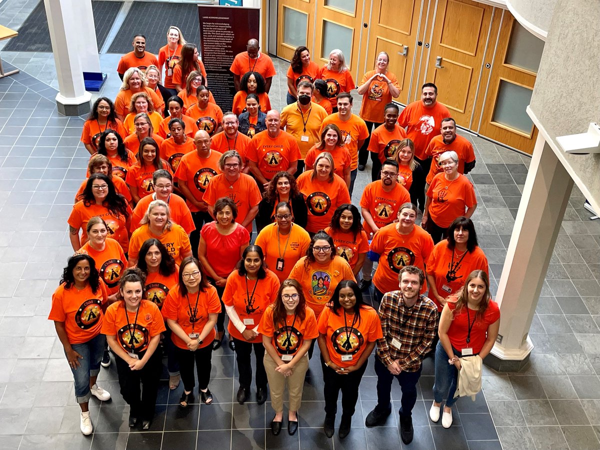 In the spirit of healing and reconciliation, DPCDSB staff at the Catholic Education Centre are wearing orange today as we commemorate #OrangeShirtDay.

As a faith community, we honour and support the healing journeys of those impacted by the residential school system.