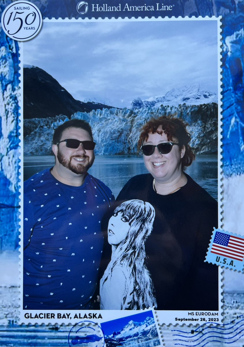 Alison, Seemingly Taylor Swift and I posing in #GlacierBay.
#seeminglyranch @HeinzTweets @taylorswift13 @taylornation13 @HALcruises 
#alaskacruise #hollandamericaline #swiftieatsea #halnotjustforboomers #seeminglyTaylorSwift #swiftie