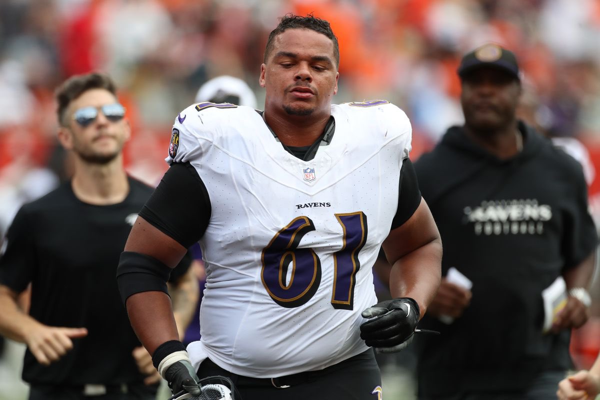 Ravens C Sam Mustipher is currently ranked as the second-best pass blocking center in the league, per @PFF.